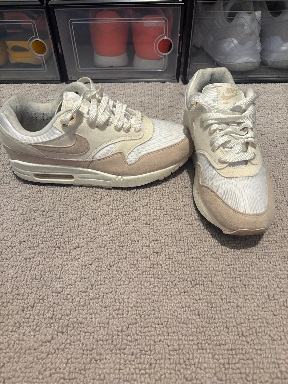Nike Beige and Cream Air Max Sneakers